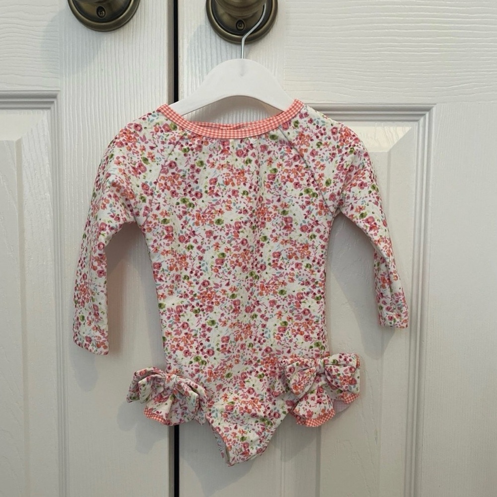Edgehill Collection Coral and Pink Floral Baby One piece Swimsuit NWOT